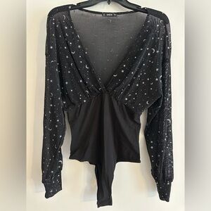 SHEIN Black Sheer Star Bodysuit